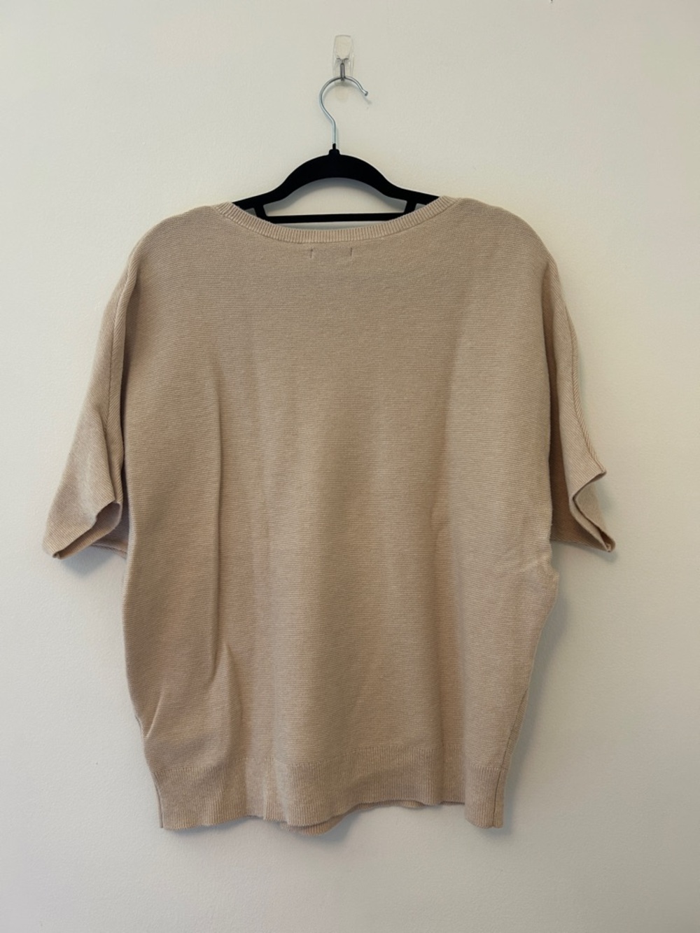Quince Lightweight Cotton Cashmere Link-Stitch Dolman Sweater in Heather Oatmeal - Picture 8 of 8
